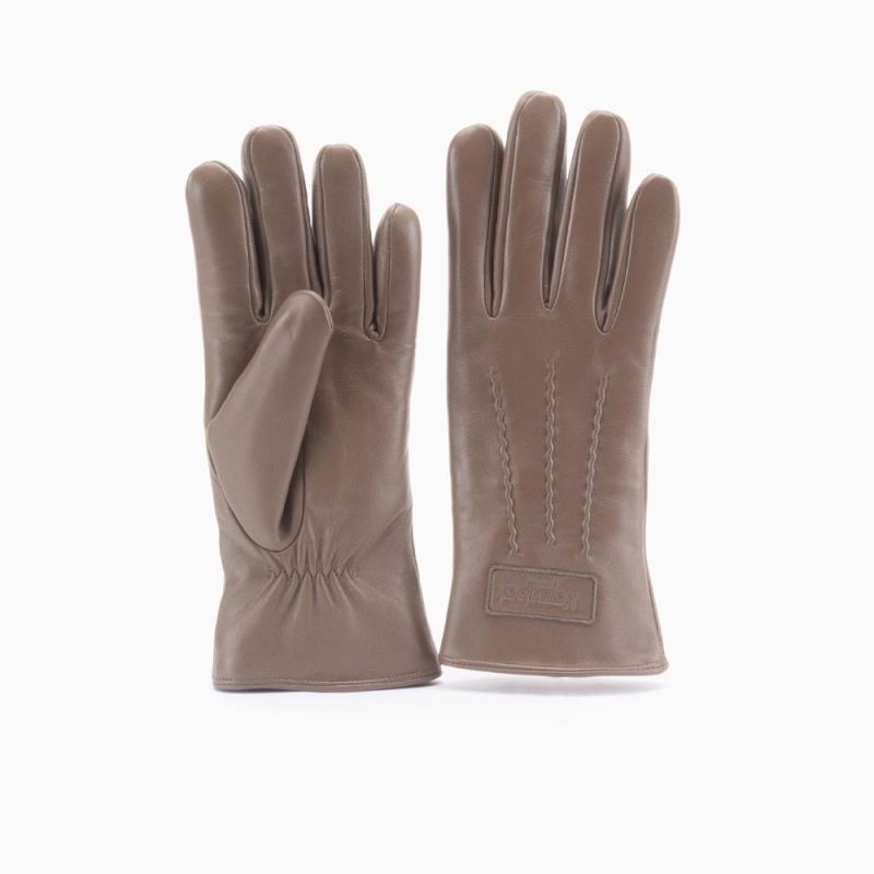 Gloves Women Leather Taupe